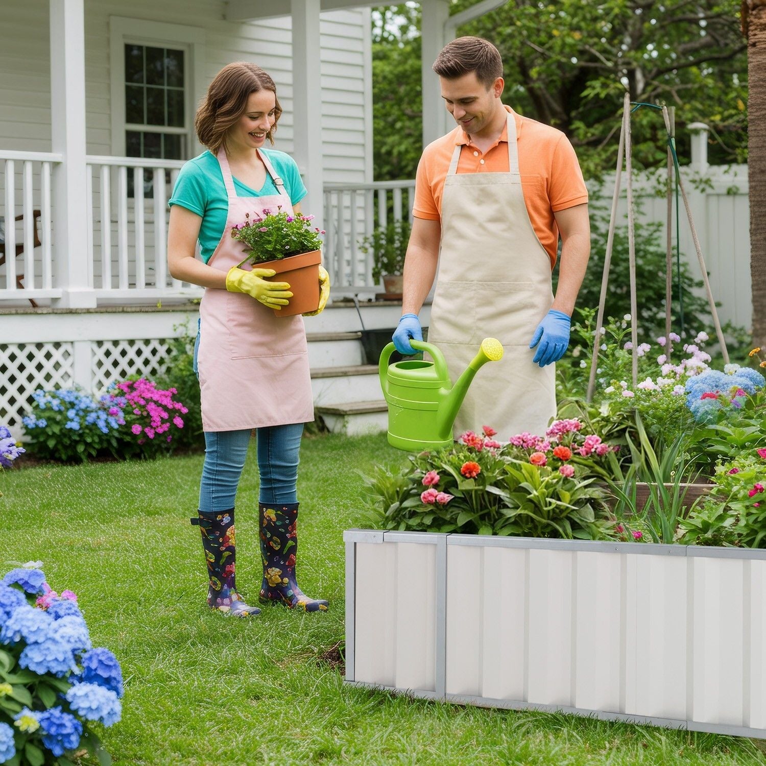 Galvanised Steel No-Screw Raised Garden Bed 160x80x42cm - SuperSaverAU - view 8