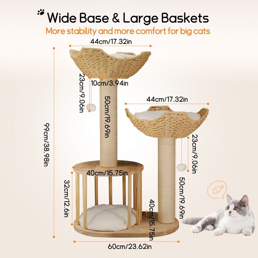 Cat Tree Tower Large Scratching Post Condo Activity Center 20x15x25 cm - SuperSaverAU - view 3