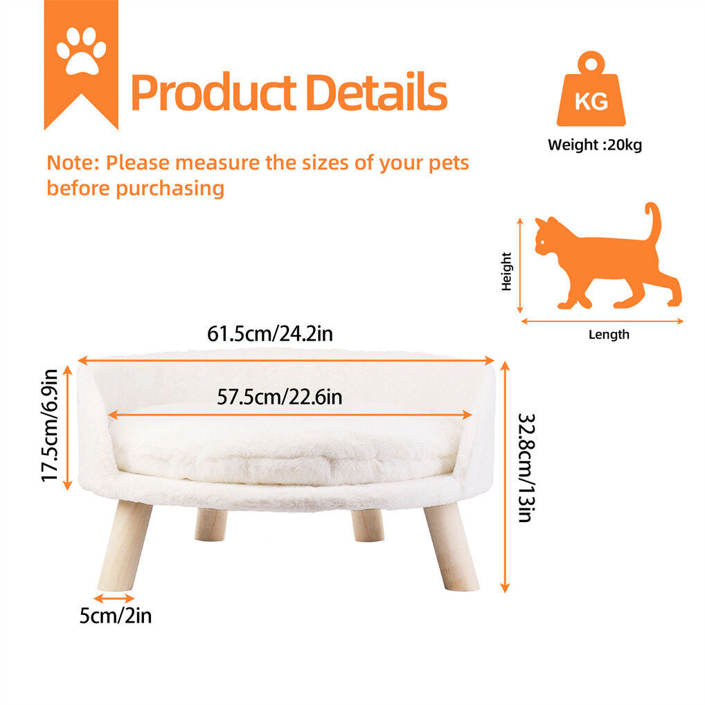 60cm Luxury Round Pet Sofa Bed with Soft Anti-skid Cushion - SuperSaverAU - view 2