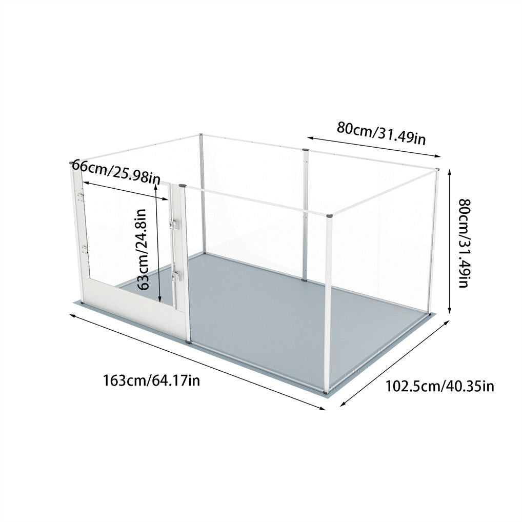 Large Acrylic Dog Playpen 163x102.5x80CM, 6 Panels, Durable & Safe Design - SuperSaverAU - view 2
