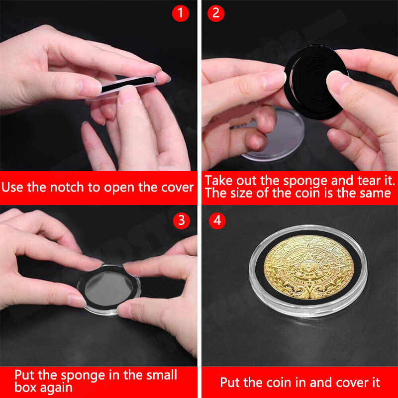 100pcs 46mm Clear Plastic Coin Holder Capsules - Durable Storage Box for Collectors - SuperSaverAU - view 3