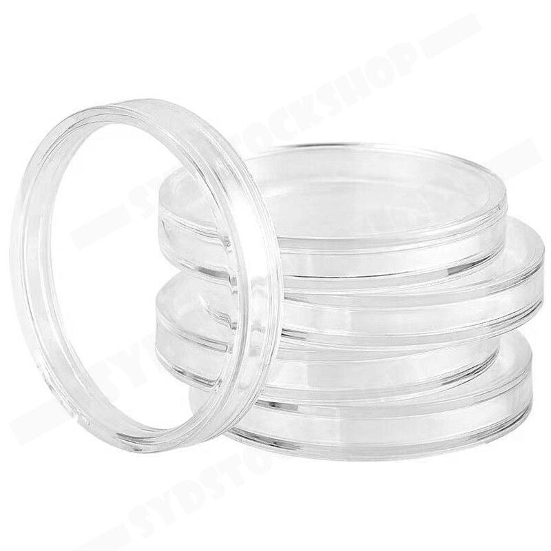 100pcs 46mm Clear Plastic Coin Holder Capsules - Durable Storage Box for Collectors - SuperSaverAU - view 7