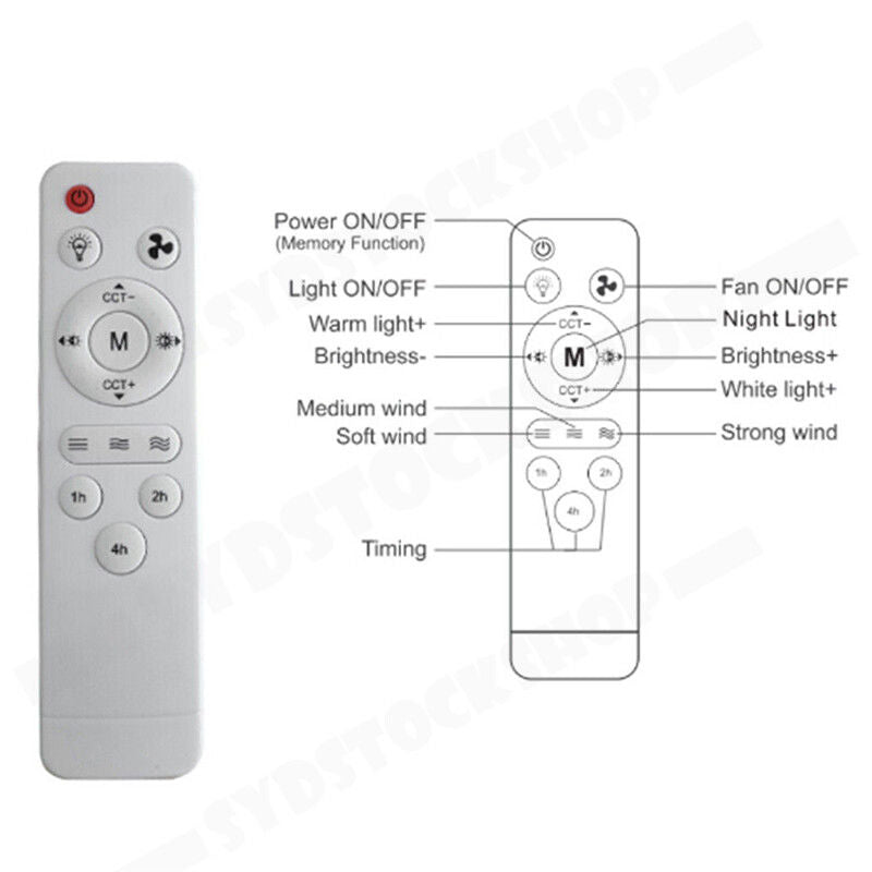16.5 Inch Ceiling Fan with LED Light and Remote Control - SuperSaverAU - view 9