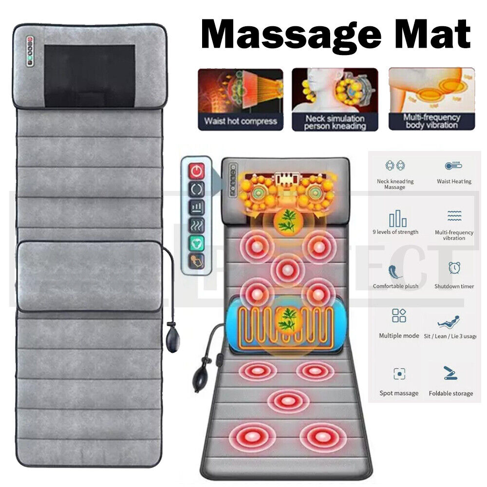 Premium Electric Full Body Heated Massage Mat 10 Motors 45cm Width
