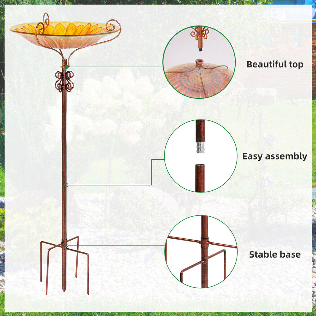 Solar Bird Bath Feeder Fountain, 20x15x25 cm, Attracts Hummingbirds, Durable Design - SuperSaverAU - view 10