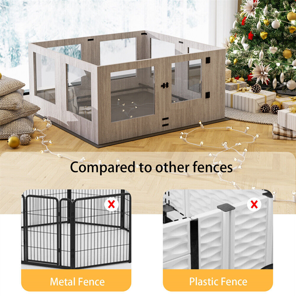 Indoor Dog Pen Tempered Glass Kennel 47.24x46.69x23.62 inches w/ Pad - SuperSaverAU - view 10