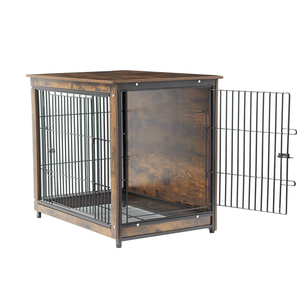 Small Wooden Dog Crate Indoor Kennel 63x51x59cm End Table, Dual-Purpose Design - SuperSaverAU - view 4