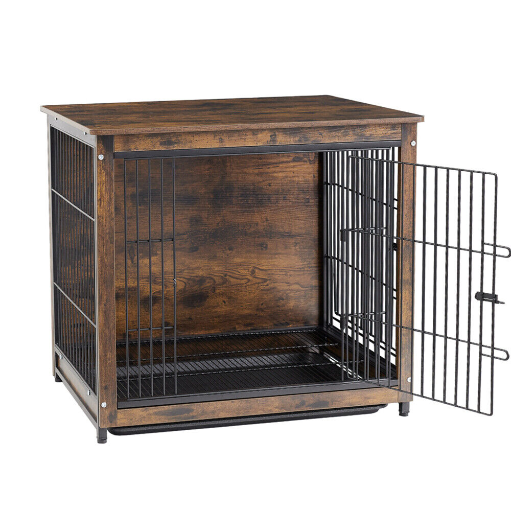 Medium Wooden Dog Crate Kennel 80.5x59x70cm Dual-Purpose End Table Nightstand - SuperSaverAU - view 3