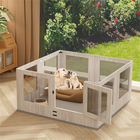 Large Dog Indoor Whelping Box, Tempered Glass & MDF, 20x15x25 cm, Safe & Stylish - SuperSaverAU - view 1