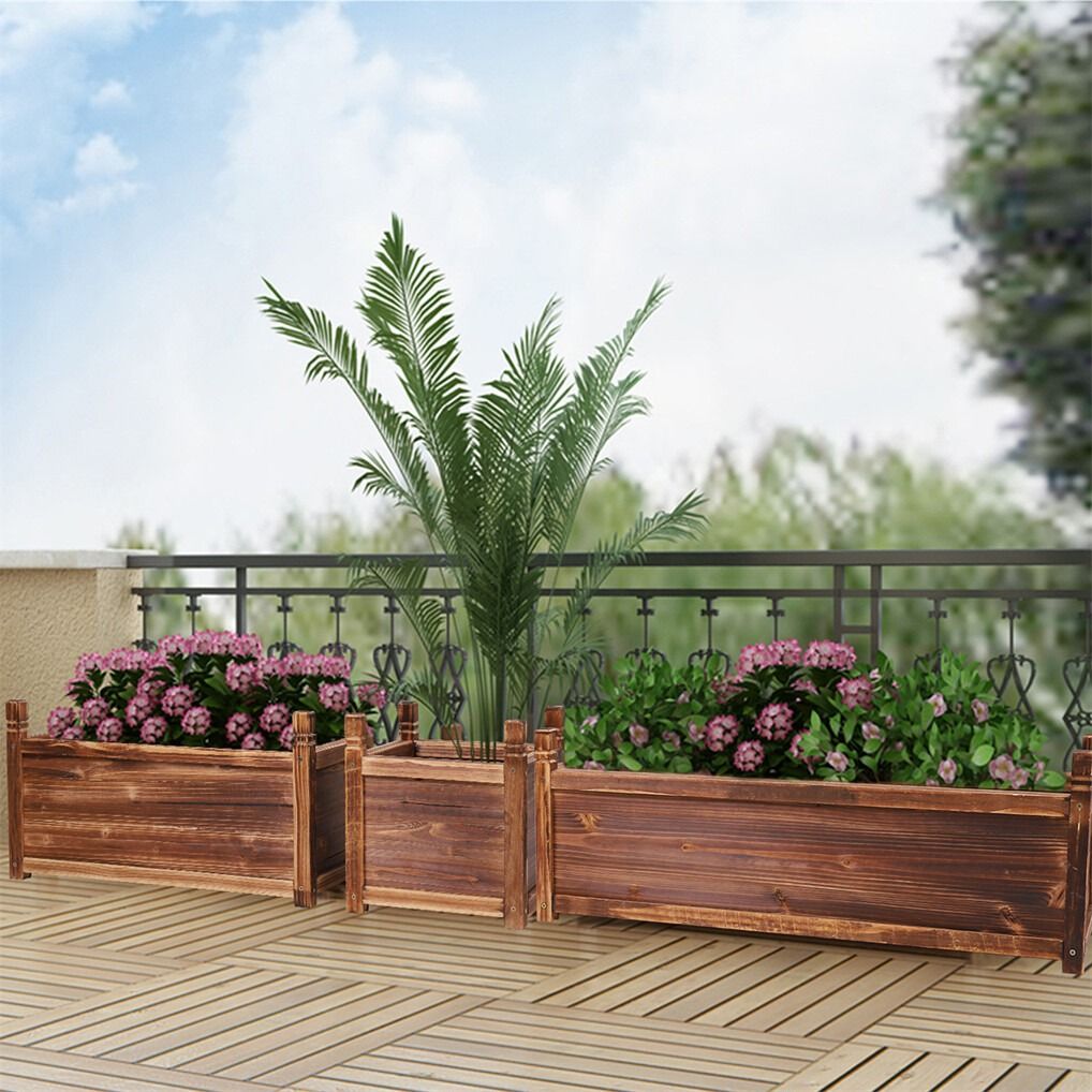 Medium Raised Garden Bed 60x30x33cm Wooden Planter Box - Durable Pine, Easy Assembly - SuperSaverAU - view 4