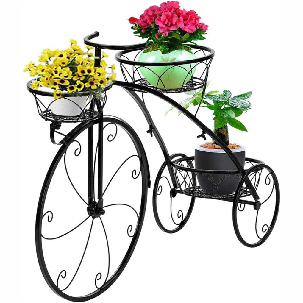 Iron Tricycle Plant Stand Pot Holder, 20x15x25 cm, Sturdy Iron, Elegant Design - SuperSaverAU - view 8