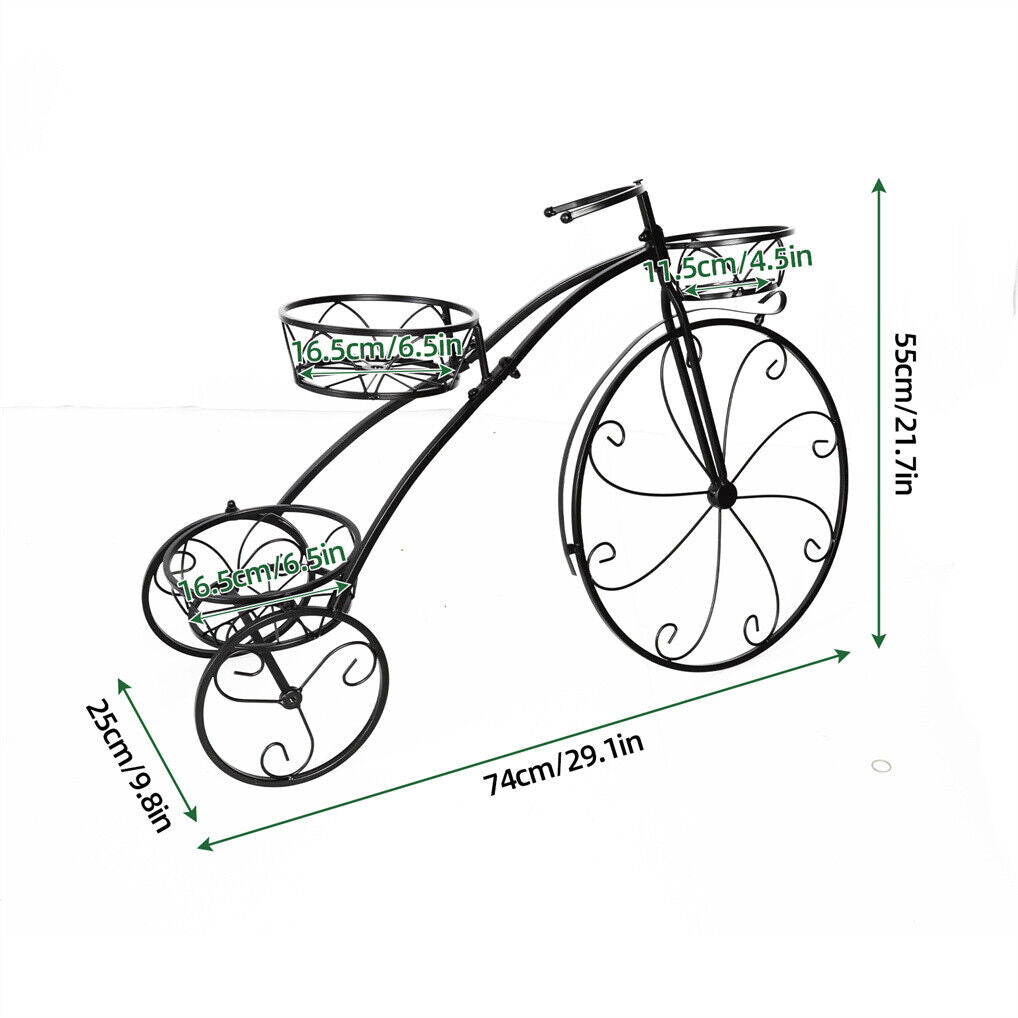 Iron Tricycle Plant Stand Pot Holder, 20x15x25 cm, Sturdy Iron, Elegant Design - SuperSaverAU - view 9