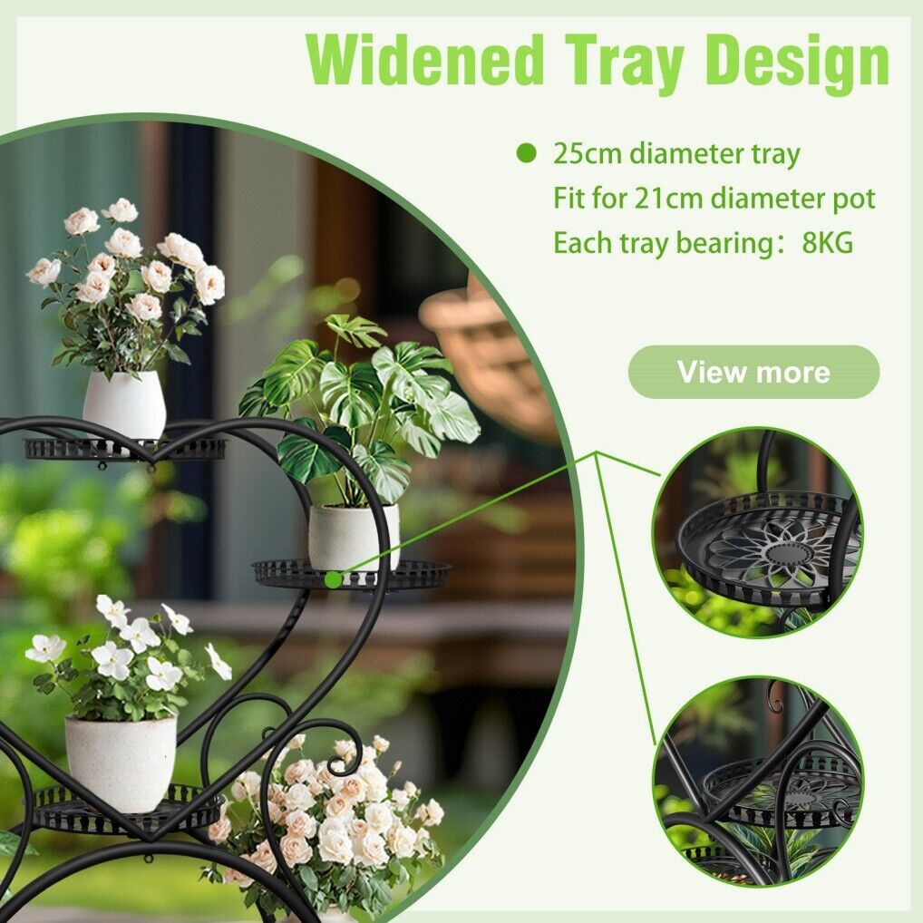 Rolling Metal Plant Stand 20x15x25 cm, 6 Pots, Effortless Mobility, Elegant Design - SuperSaverAU - view 7