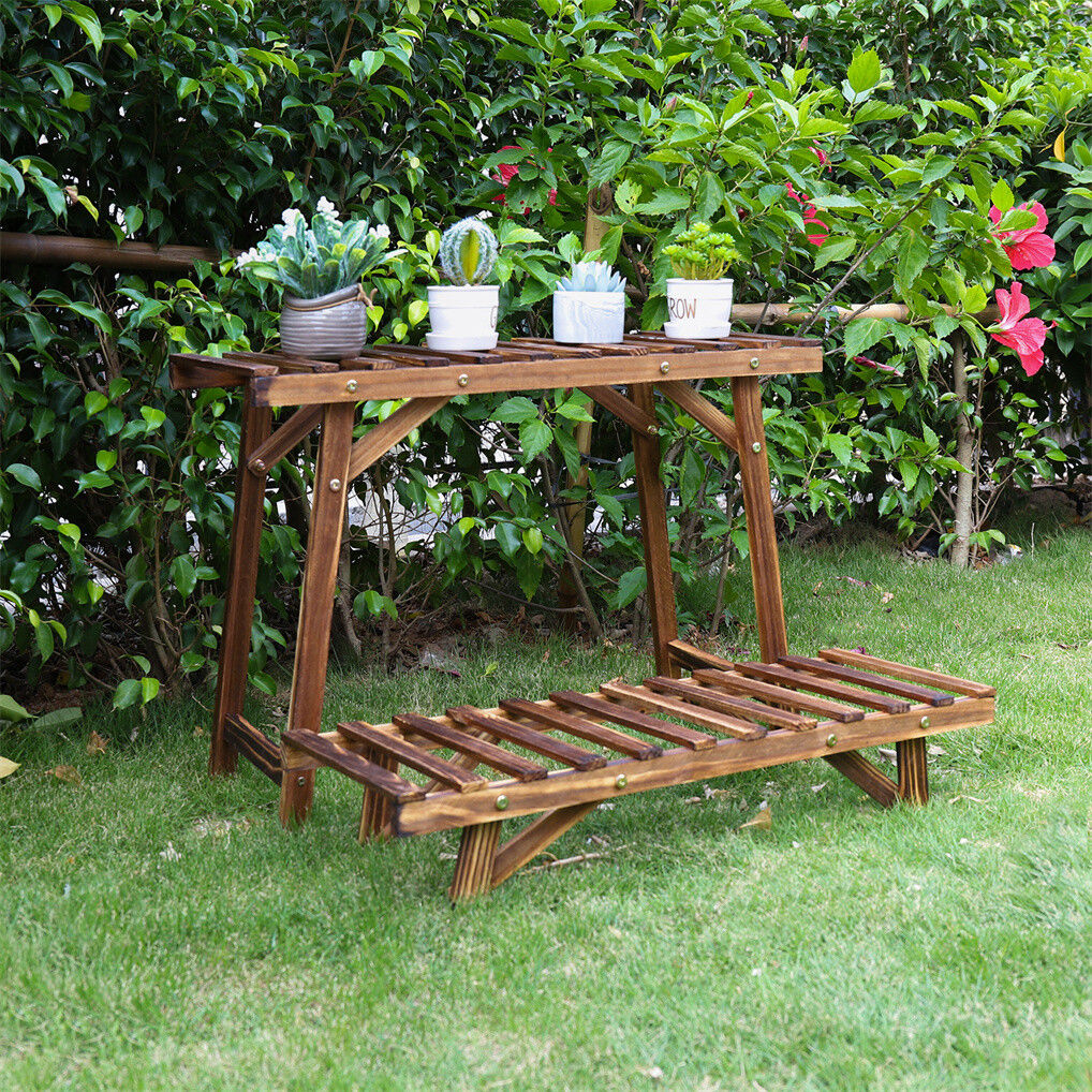 Pine Wood 3pcs Plant Stand Ladder, 20x15x25 cm, Versatile & Space-Saving Design - SuperSaverAU - view 4
