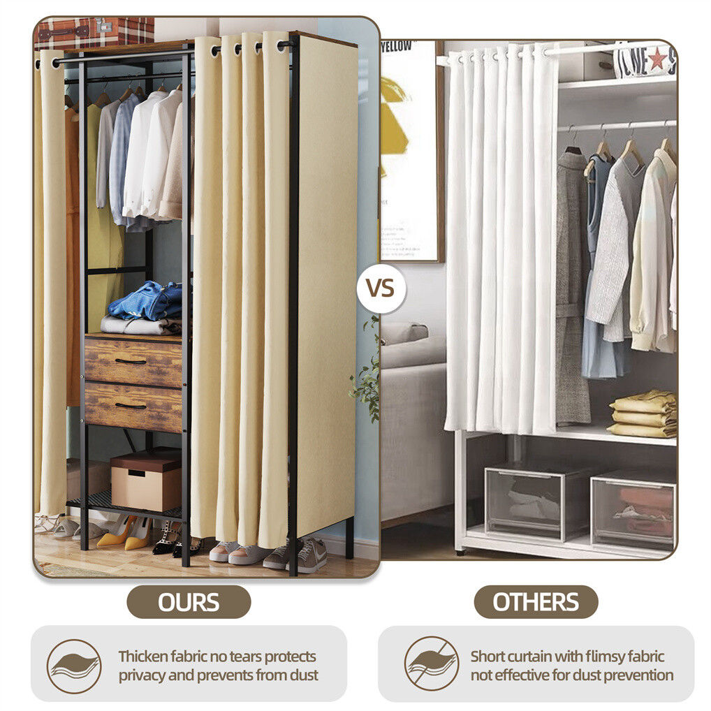 XXL Heavy Duty Wardrobe Closet - Dust-proof, Shelves & Drawers, 20x15x25 cm - SuperSaverAU - view 7