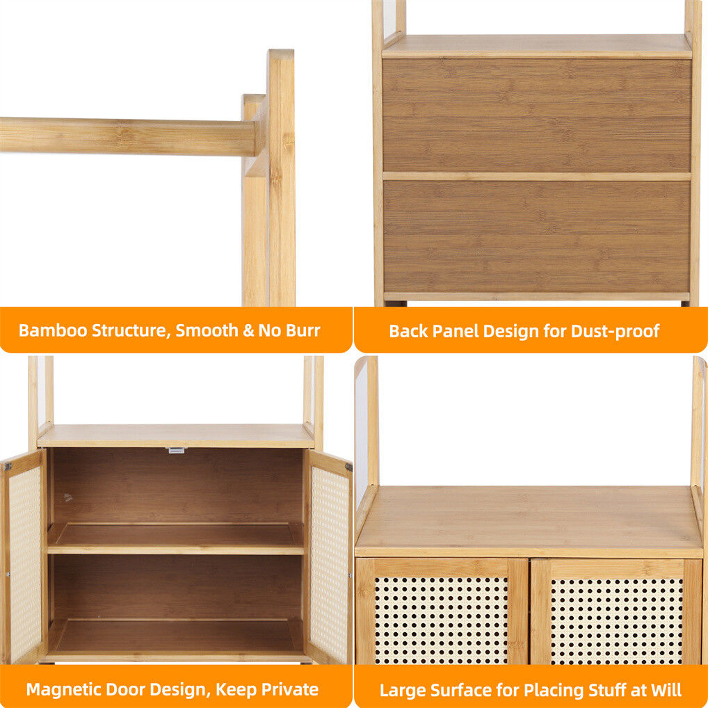 Bamboo Clothes Rack Coat Stand 168cm High Polish, Eco-Friendly, Space-Saving - SuperSaverAU - view 4