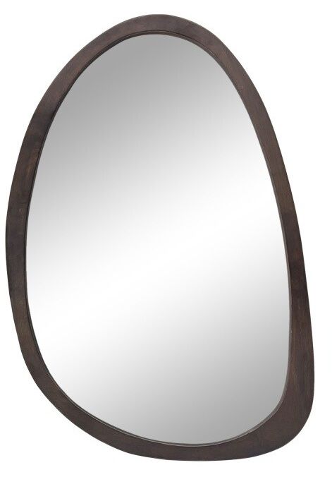 Antique Wooden Frame Wall Mirror HD 60x90cm - Asymmetrical Design, Durable - SuperSaverAU - view 1