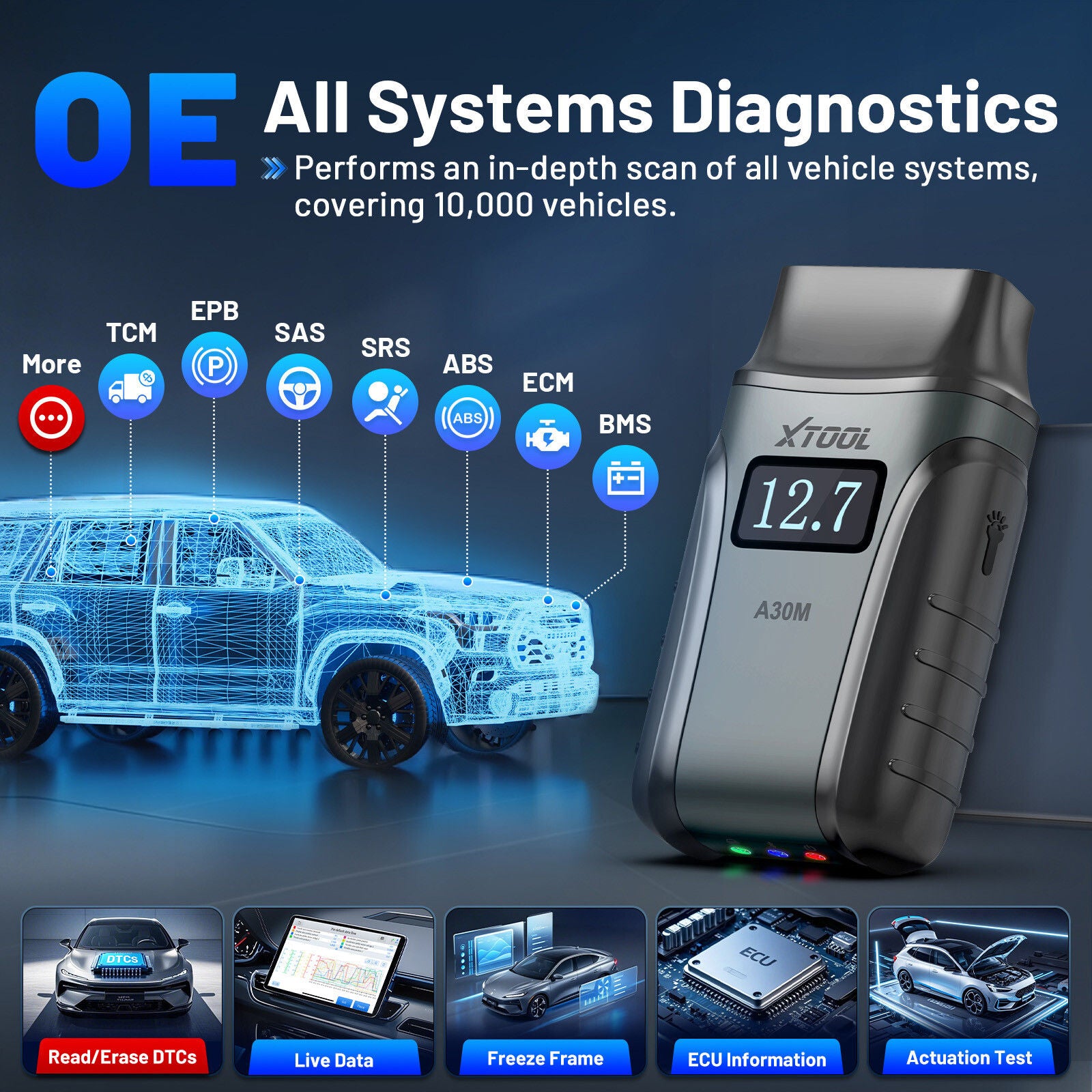 Premium 2025 A30M Bluetooth Diagnostic Scanner Global Version