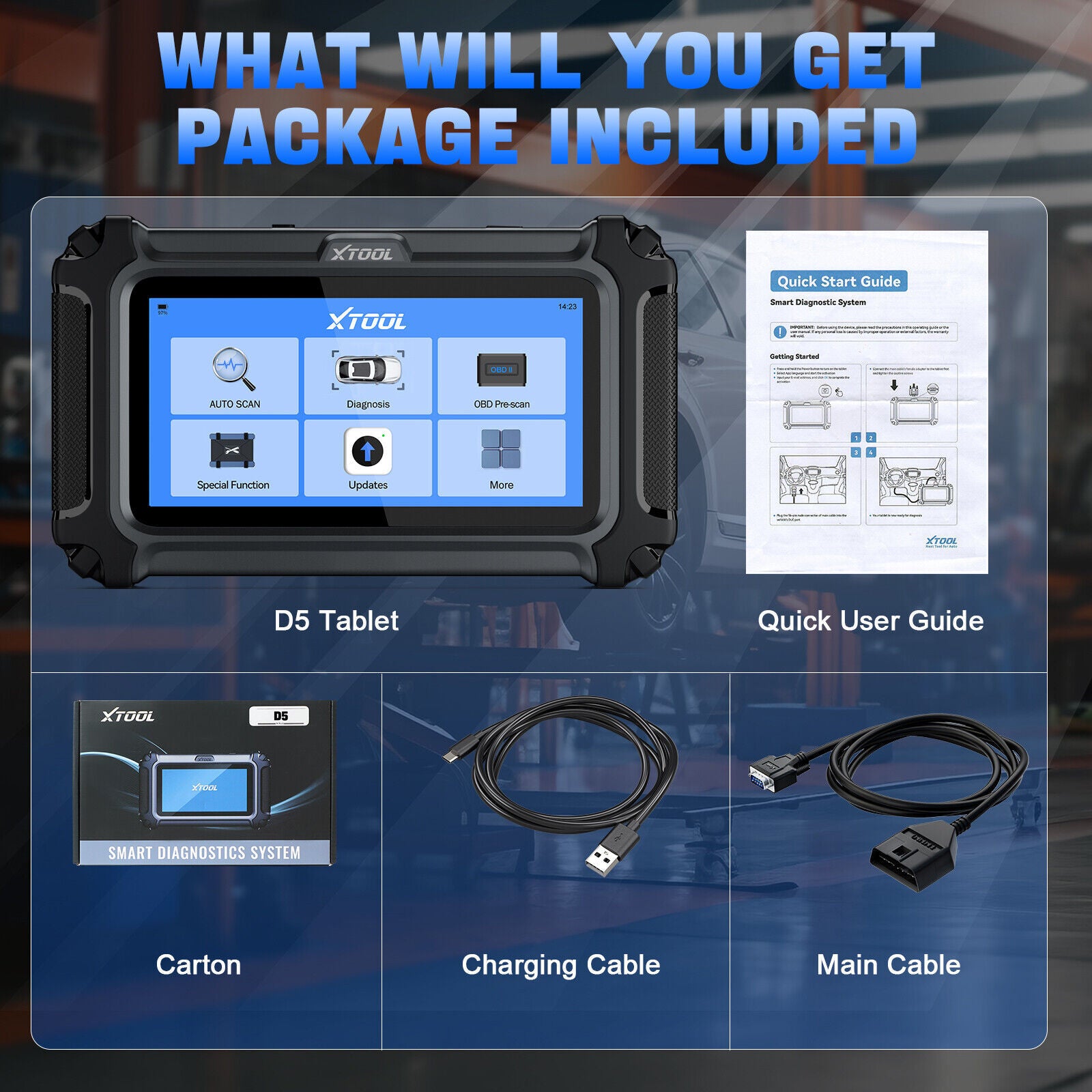 Premium 2025 D5 OBD2 Scanner ABS SRS Engine Diagnostic Tool