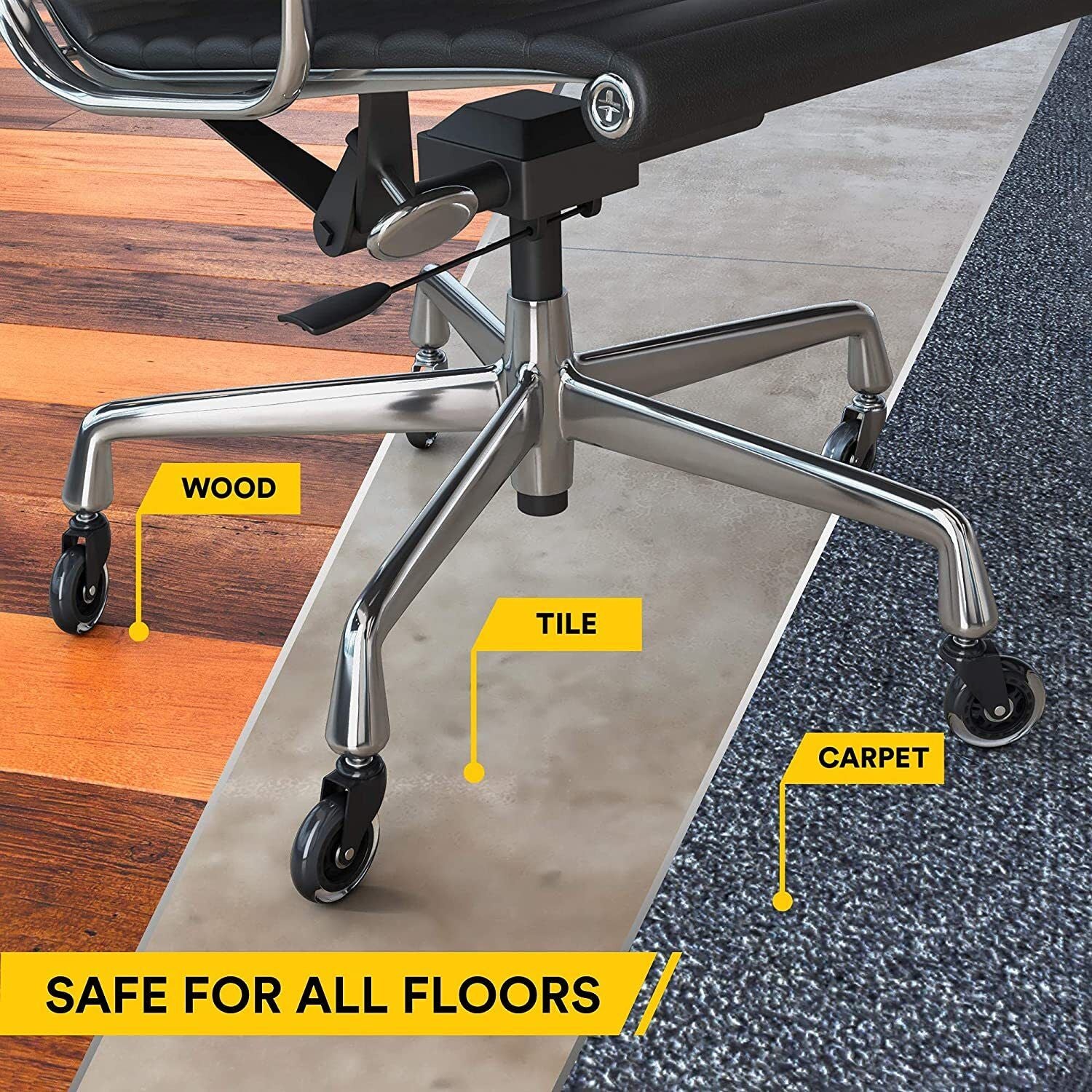 3 Pack Rollerblade Chair Wheels - 7/16 Stem for All Floors - SuperSaverAU - view 4