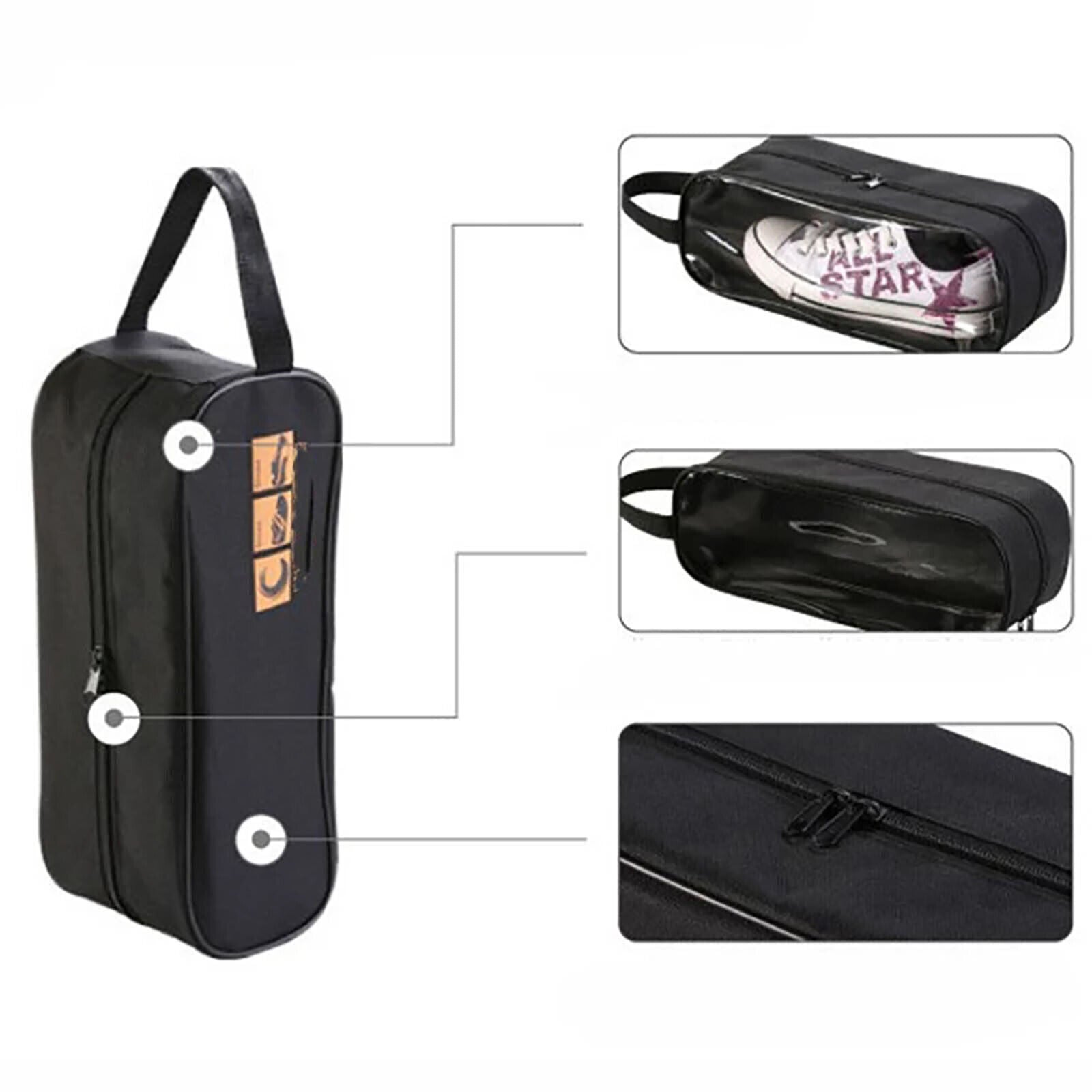 Portable Waterproof Shoe Bag with View Window 20x15x25cm, Durable & Stylish - SuperSaverAU - view 2