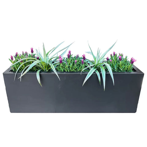 Metal Designer Planter Box 900 x 300 x 300mm Charcoal - Durable, Versatile, Indoor/Outdoor - SuperSaverAU - view 1