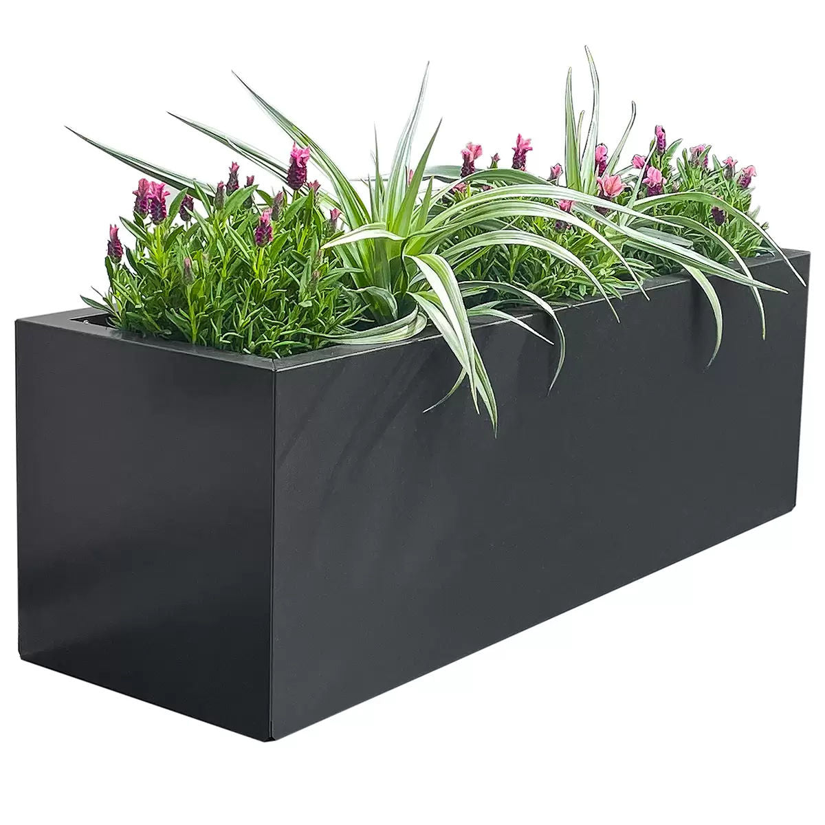 Metal Designer Planter Box 900 x 300 x 300mm Charcoal - Durable, Versatile, Indoor/Outdoor - SuperSaverAU - view 2