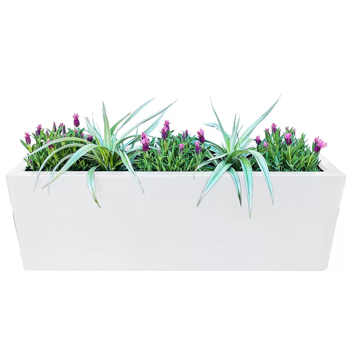 Premium Vibrant White Metal Designer Planter Box 900x300x300mm