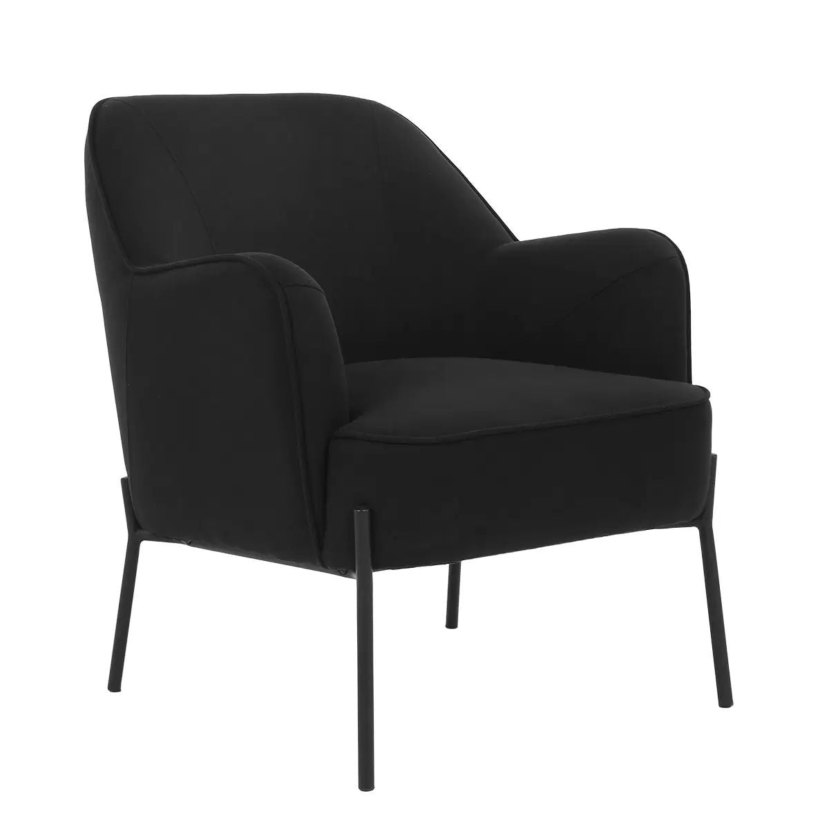 Hugo Armchair Black - Stylish Upholstered Comfort - SuperSaverAU - view 1