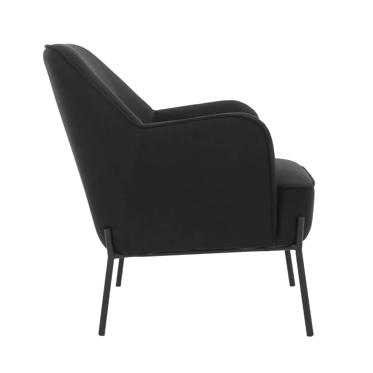 Hugo Armchair Black - Stylish Upholstered Comfort - SuperSaverAU - view 4