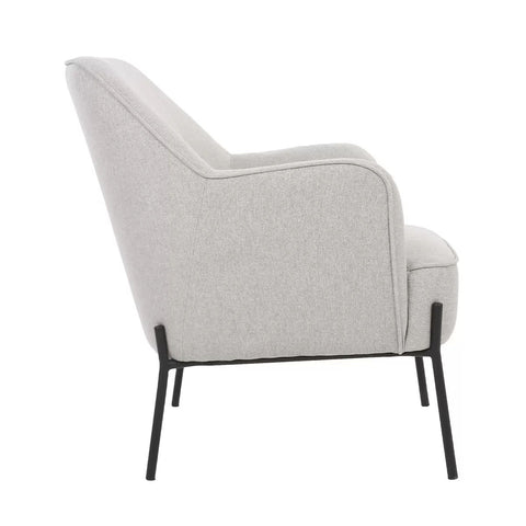 Hugo Armchair Ivory - Upholstered Comfort with Steel Legs - SuperSaverAU - view 1