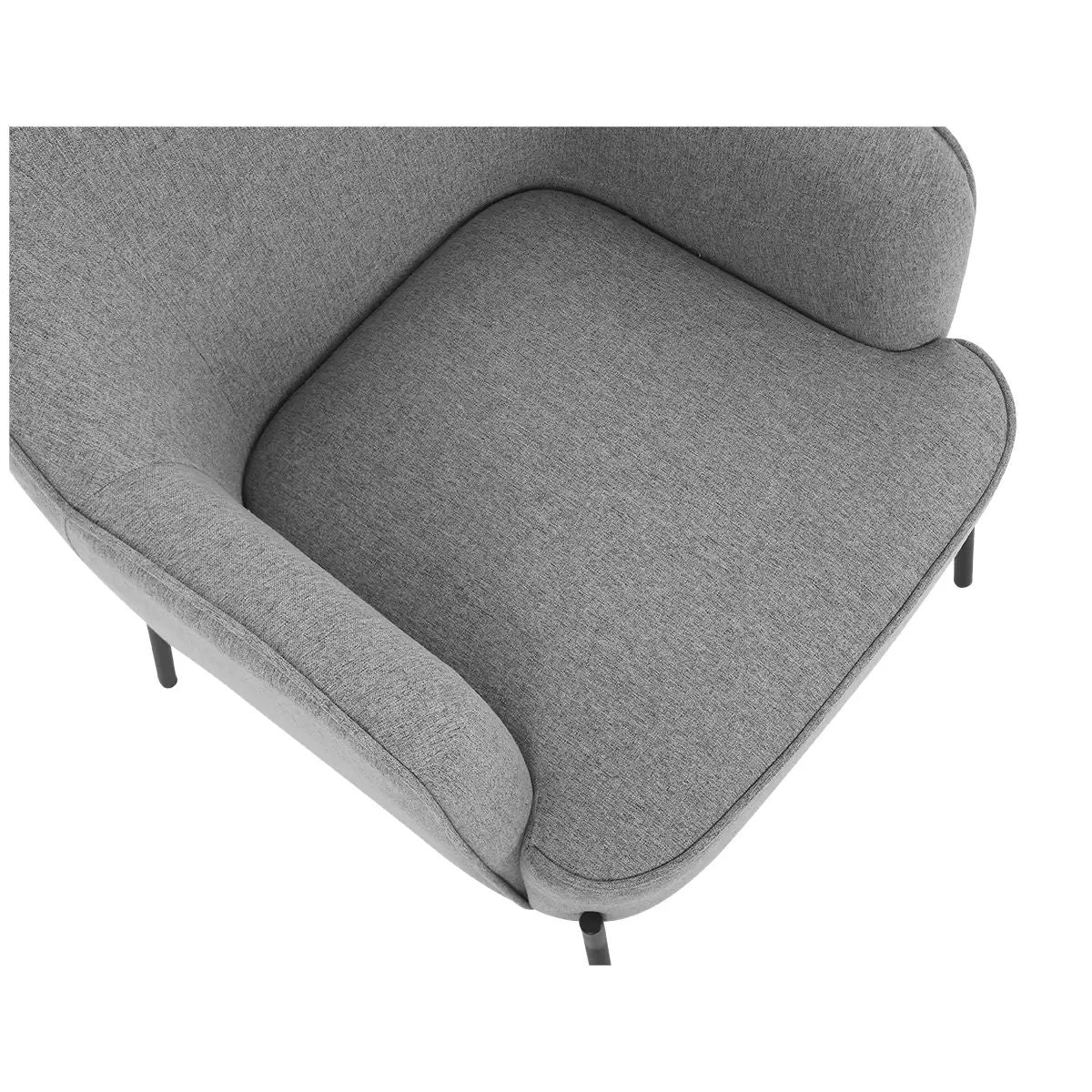 Hugo Upholstered Armchair - Light Grey with Steel Legs - SuperSaverAU - view 1
