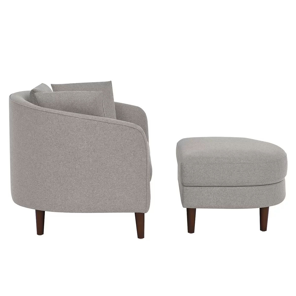 Accent Chair with Storage Ottoman - Ergonomic Barrel Design - SuperSaverAU - view 3