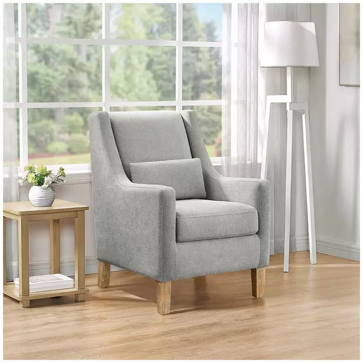 Fabric Accent Chair with Pocket Coil Seat and Lumbar Pillow - SuperSaverAU - view 8