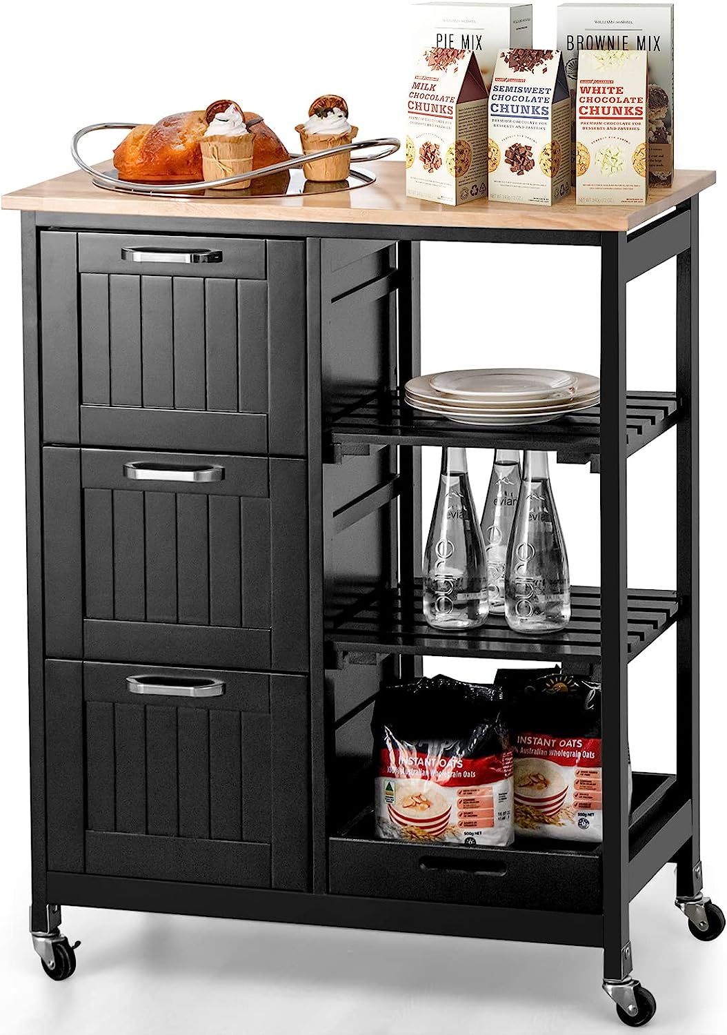 Kitchen Island Cart with Storage, Drawers, Shelves - SuperSaverAU - view 1