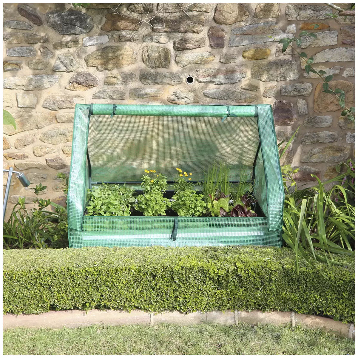 Raised Garden Bed Charcoal 120 x 90 x 30cm with PE Cover & Galvanized Steel - SuperSaverAU - view 2