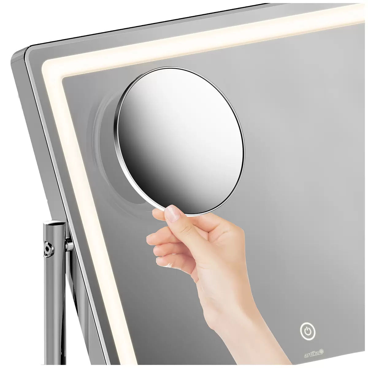 Aurea Mini LED Cosmetic Mirror by Premium - Adjustable Lighting - SuperSaverAU - view 2
