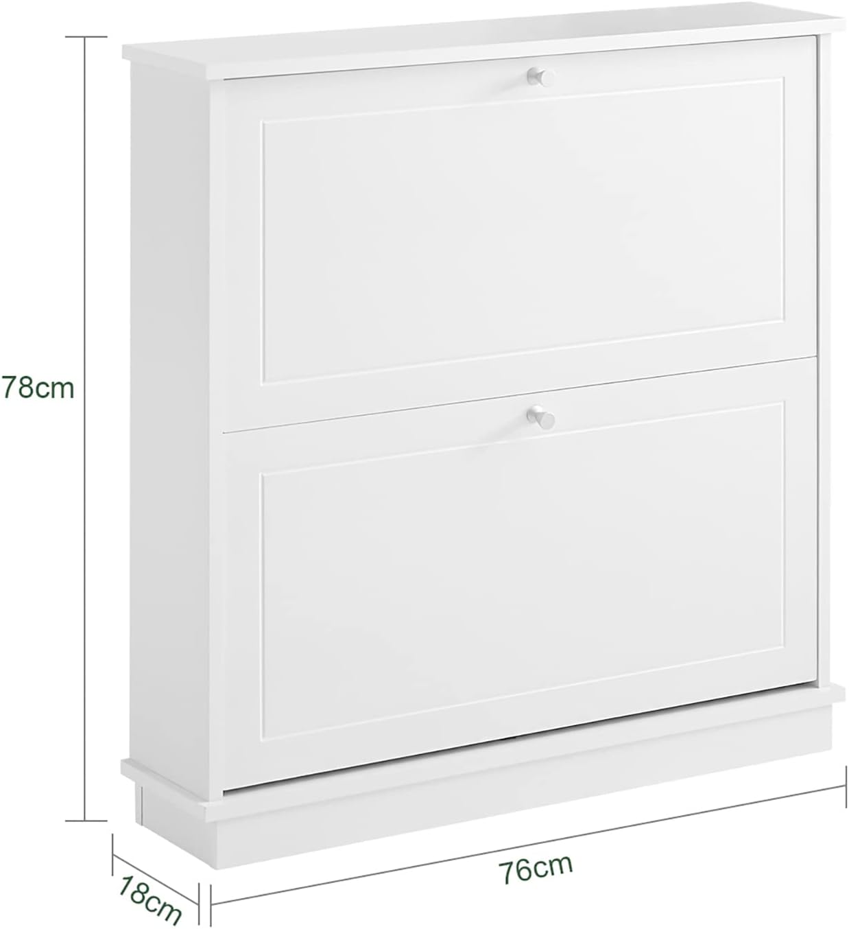 2 Drawer Shoe Cabinet Storage Unit - Slim Design - SuperSaverAU - view 5