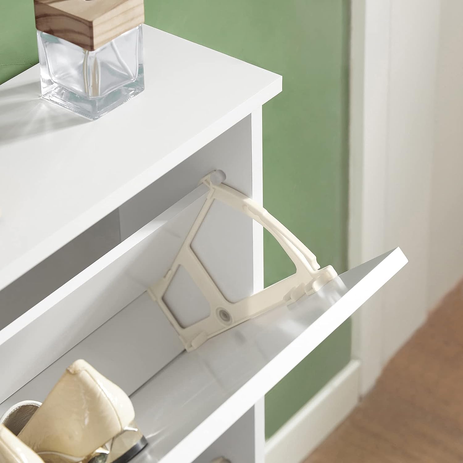 2 Drawer Shoe Cabinet Storage Unit - Slim Design - SuperSaverAU - view 8