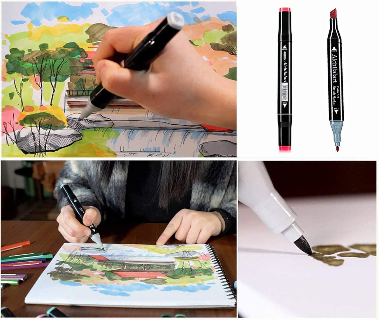168 Colours Graffiti Pen Set - Double-Headed, Non-Toxic, 1mm-6mm, 30x17x23 cm - SuperSaverAU - view 2