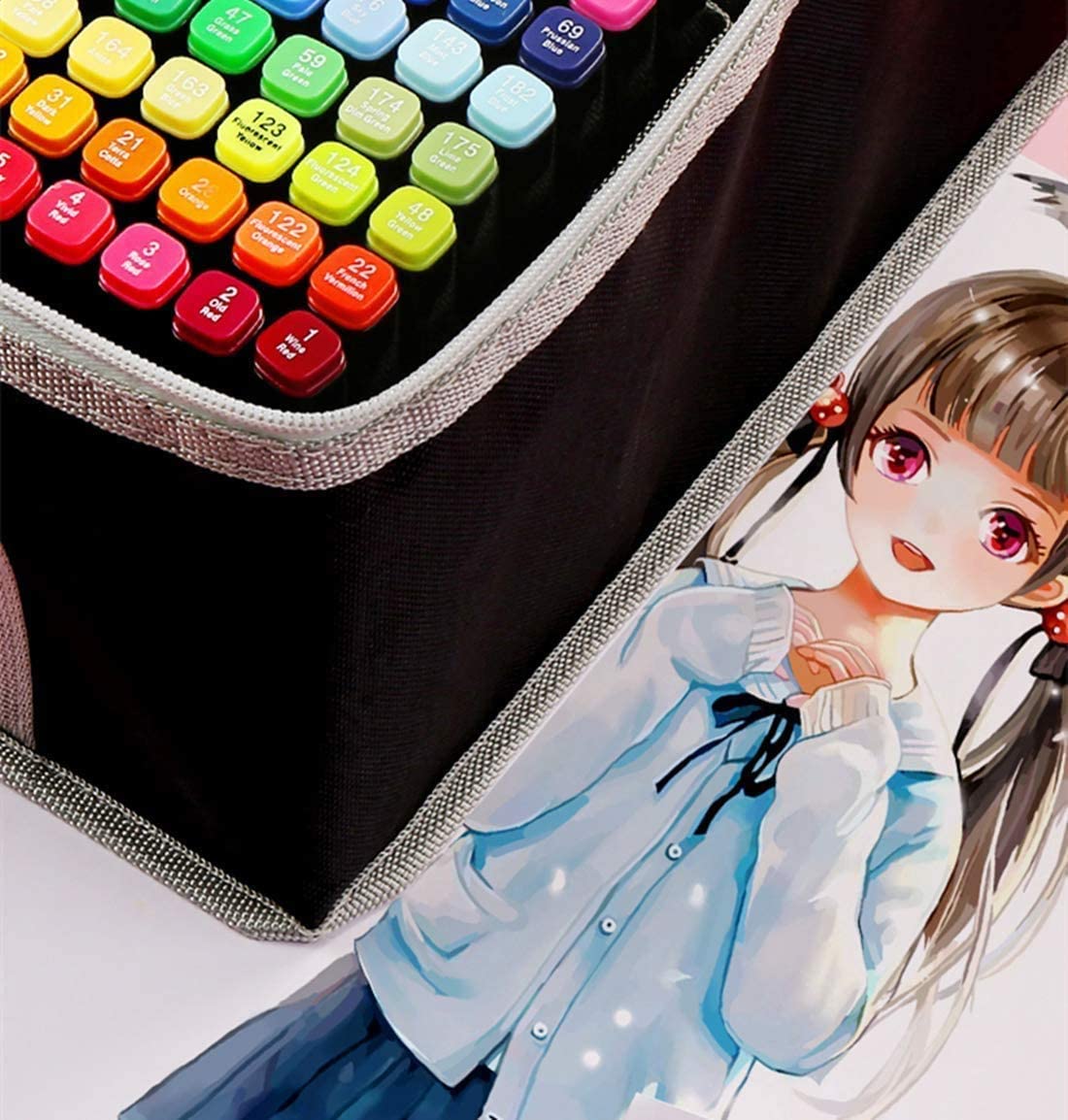 168 Colours Graffiti Pen Set - Double-Headed, Non-Toxic, 1mm-6mm, 30x17x23 cm - SuperSaverAU - view 3