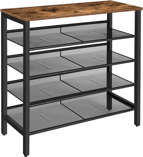 5-Tier Shoe Rack, Industrial Shoe Organizer Storage Bench - SuperSaverAU - view 1
