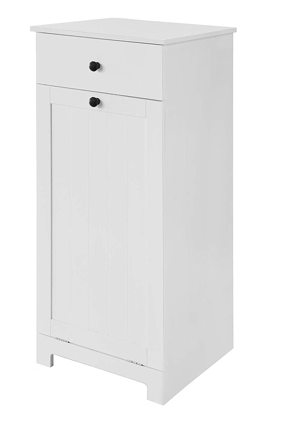 White Bathroom Cabinet with Laundry Basket and Drawer, 40 x 38 x 90 cm - SuperSaverAU - view 3