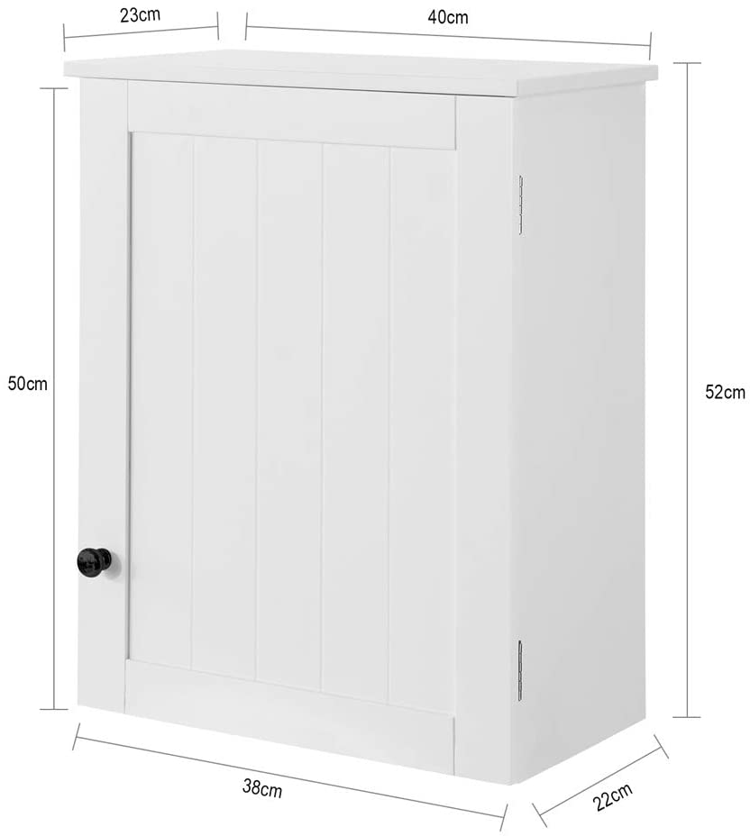 White Wall Cabinet with Door 40x52cm - SuperSaverAU - view 3