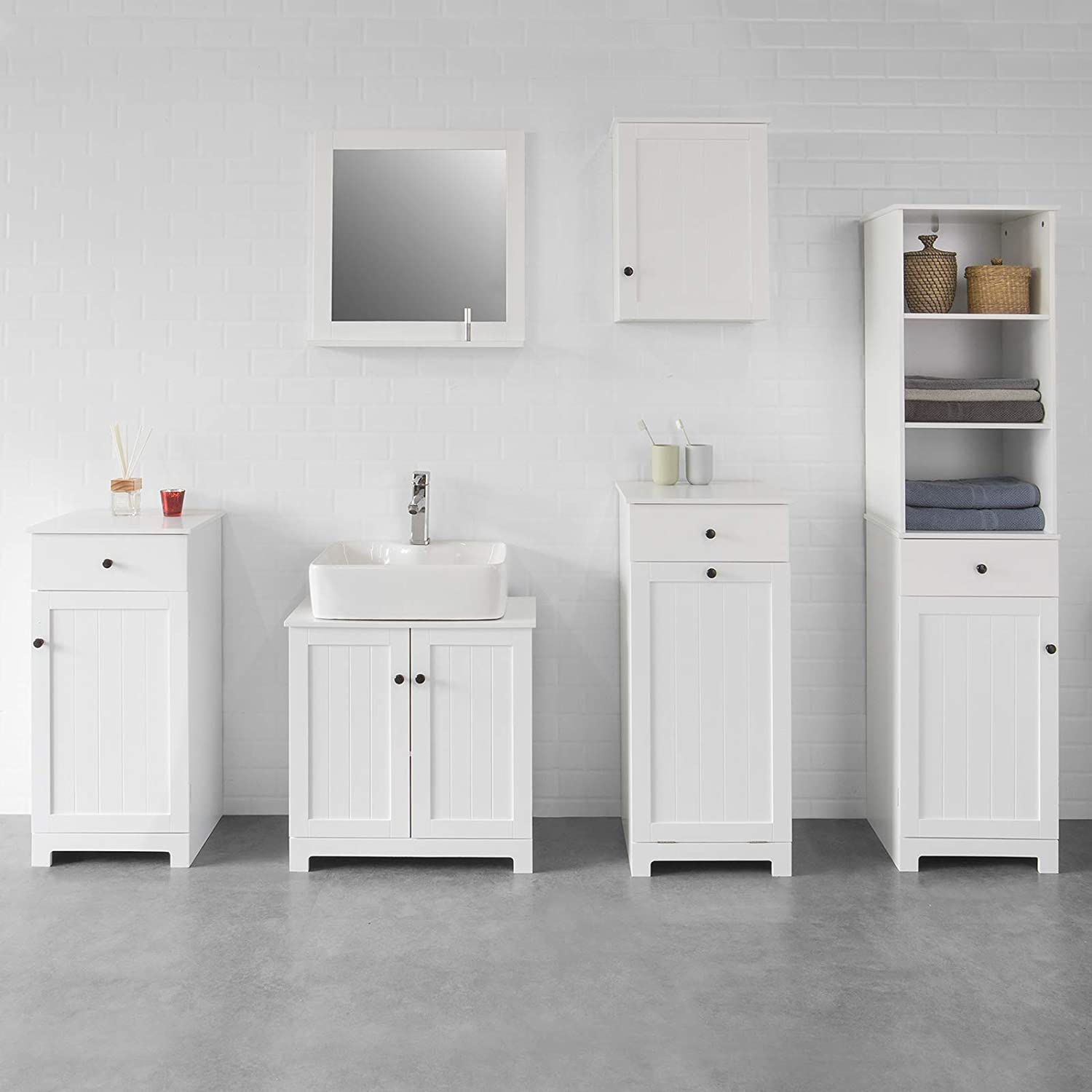 White Wall Cabinet with Door 40x52cm - SuperSaverAU - view 7