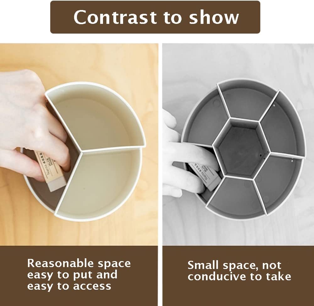 360° Rotating Multi-Functional Pen Holder, 3 Layers, 12x12x12 cm, White - SuperSaverAU - view 3