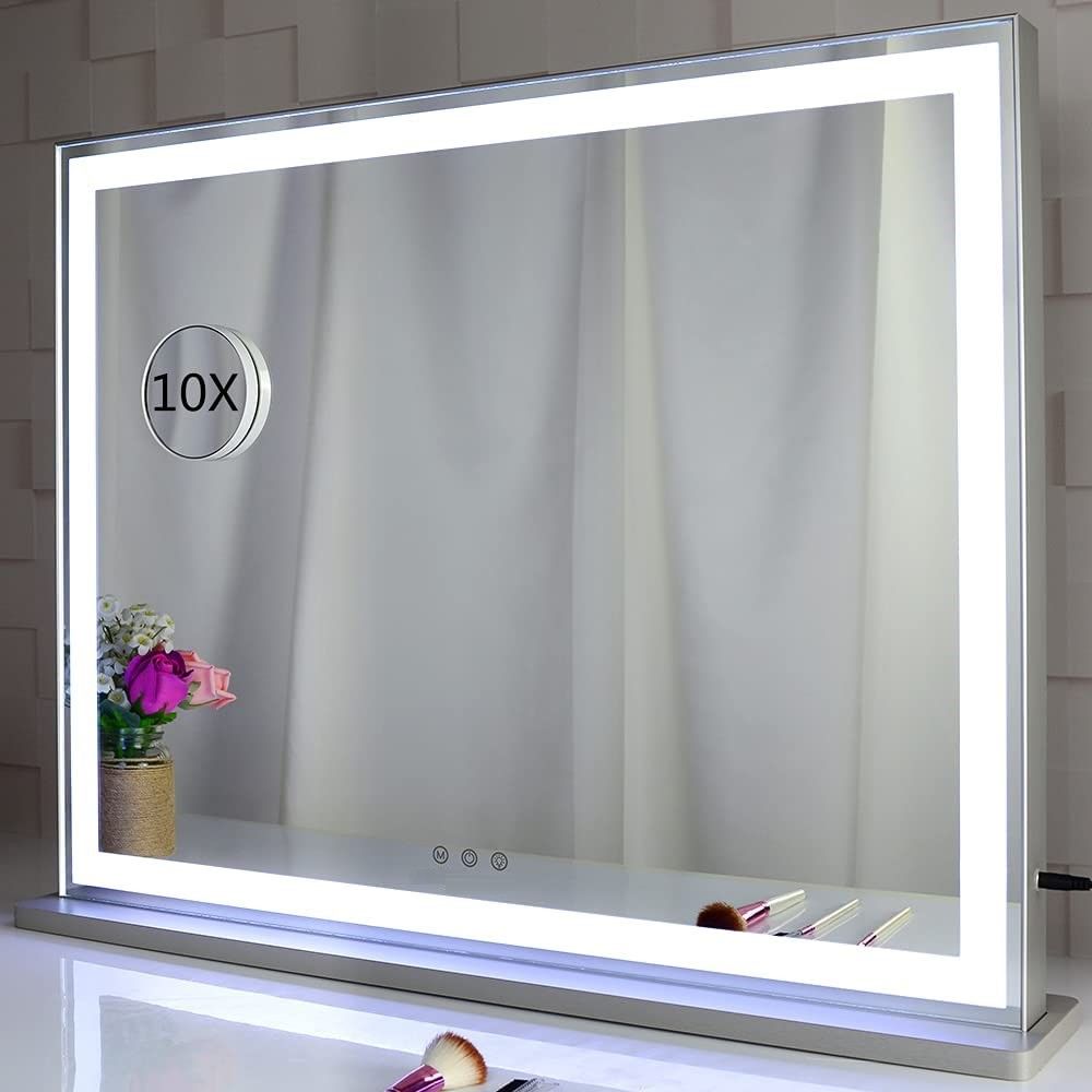 Premium Hollywood LED Makeup Mirror 72x56cm with 10X Magnifier and 3 Dimmable Colours