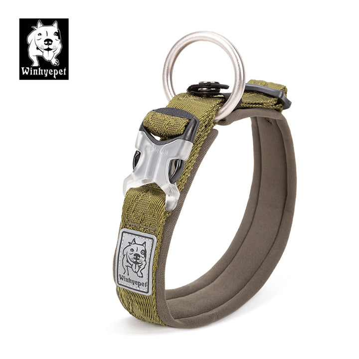 Whinhyepet Adventurous Dog Collar - Army Green - S, High-Density Polyester, Reflective - SuperSaverAU - view 1