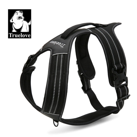 Premium Black Reflective Heavy Duty No Pull Dog Harness Size XL