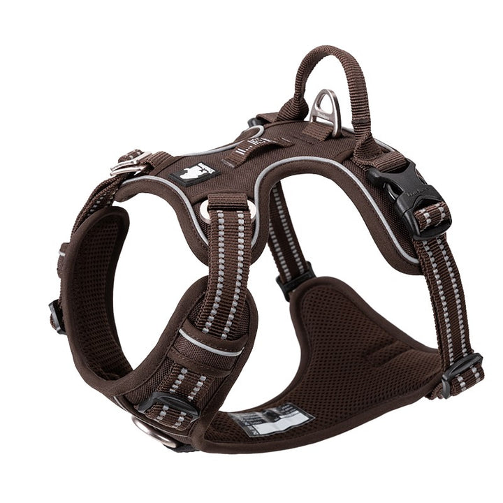 Premium Brown Adventurer 3M Reflective No Pull Dog Harness Size XL